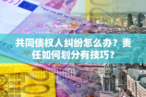 武汉共同债权人纠纷怎么办？责任如何划分有技巧？