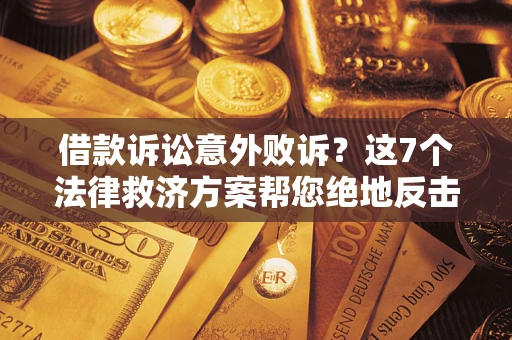 武汉借款诉讼意外败诉？这7个法律救济方案帮您绝地反击！