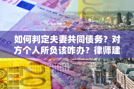 武汉如何判定夫妻共同债务？对方个人所负该咋办？律师建议
