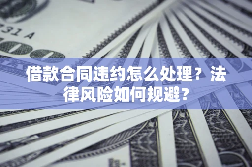 武汉借款合同违约怎么处理？法律风险如何规避？