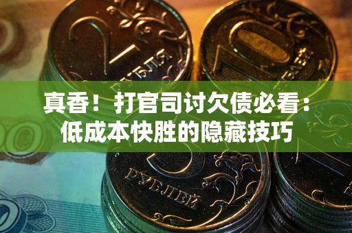 武汉真香！打官司讨欠债必看：低成本快胜的隐藏技巧