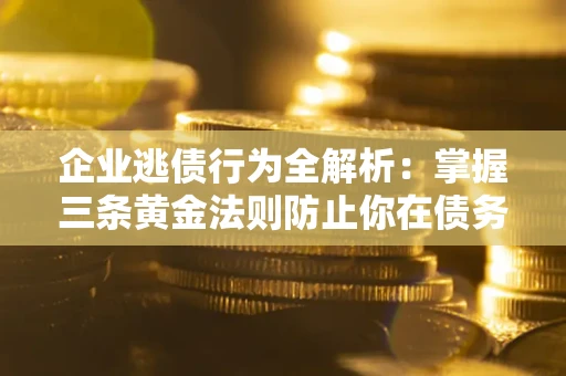 武汉企业逃债行为全解析：掌握三条黄金法则防止你在债务乱局中“踩雷”