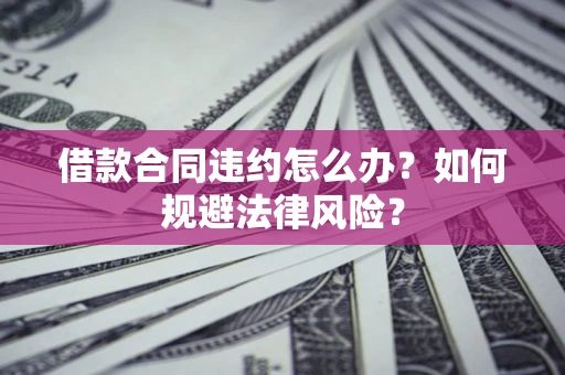 武汉借款合同违约怎么办？如何规避法律风险？